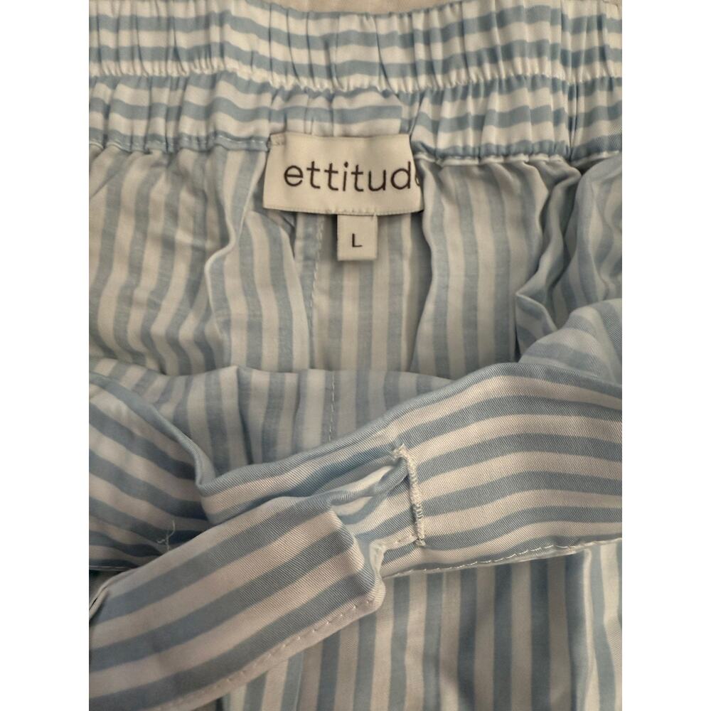 Ettitude Womens Large Blue White Striped CleanBamboo Lyocell Pajama Pants - Picture 3 of 6